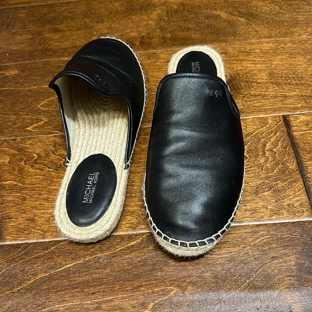 Michael Kors - Black Leather Slip On Mule - Size 9.5 / 39.5